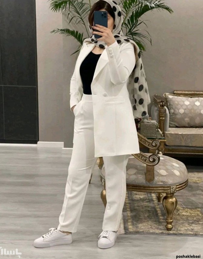 مدل کت شلوار زنانه سفید