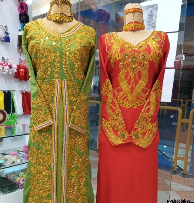 مدل لباس بندری با گلابتون و ملیله