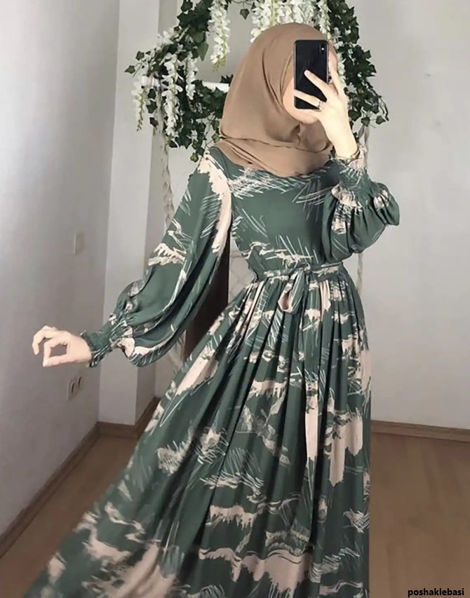 مدل پیراهن بلند پف دار دخترانه