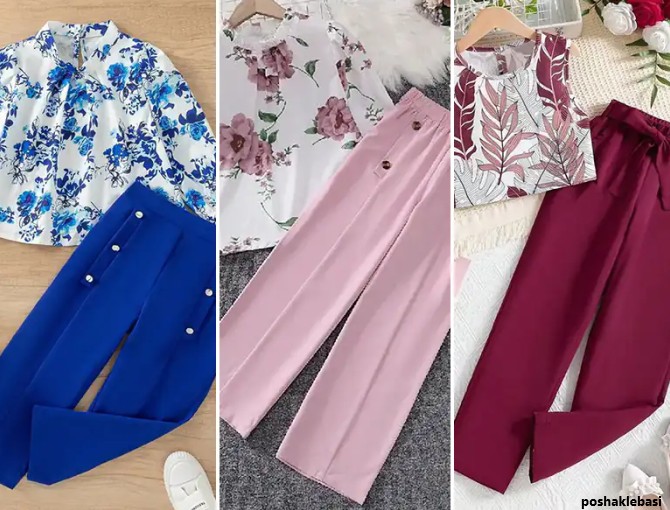 مدل شومیز شلوار نخی دخترانه