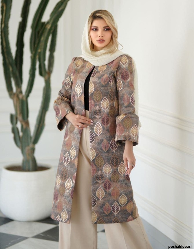 مدل لباس بلند با پارچه ژاکارد