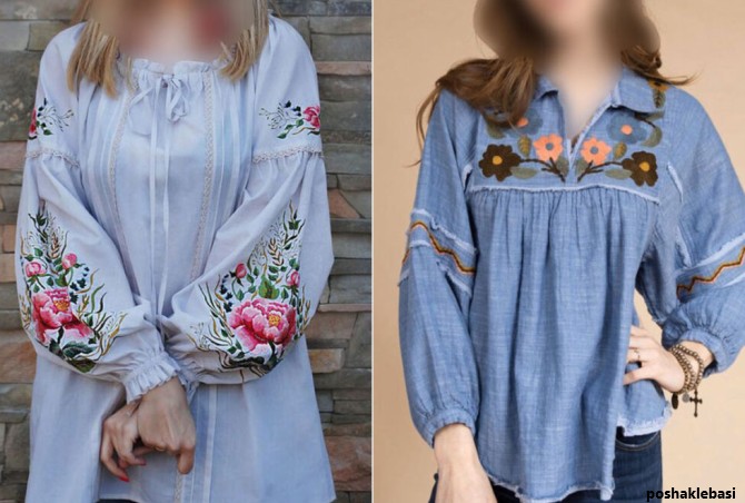 مدل شومیز دخترانه گلدوزی شده