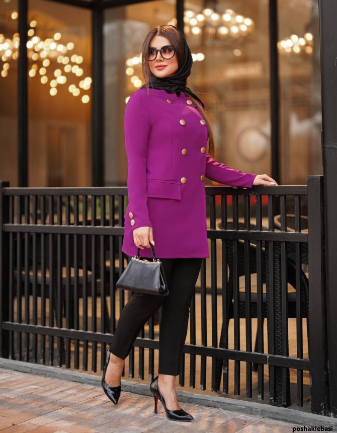مدل مانتو زنانه یقه ایستاده