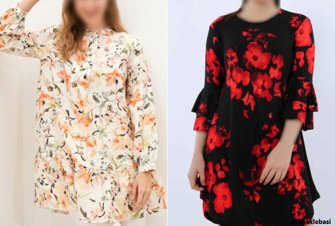 مدل تونیک زنانه کرپ گلدار مدل تونیک زنانه کرپ گلدار