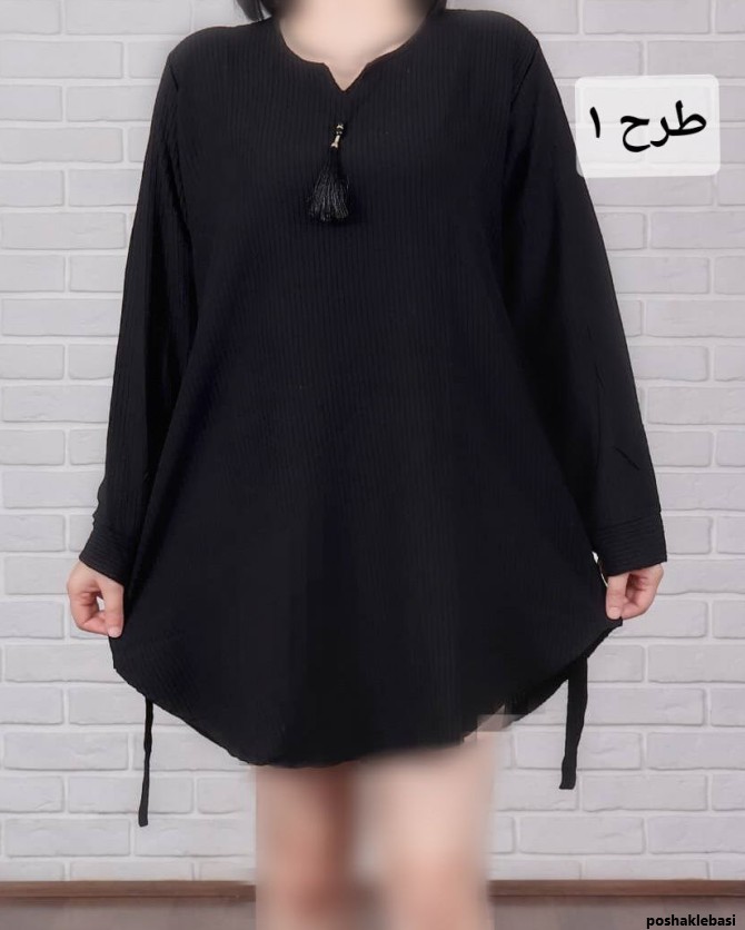 مدل لباس تونیک مشکی دخترانه