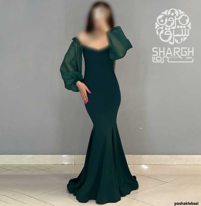 مدل لباس مجلسی یقه قایقی