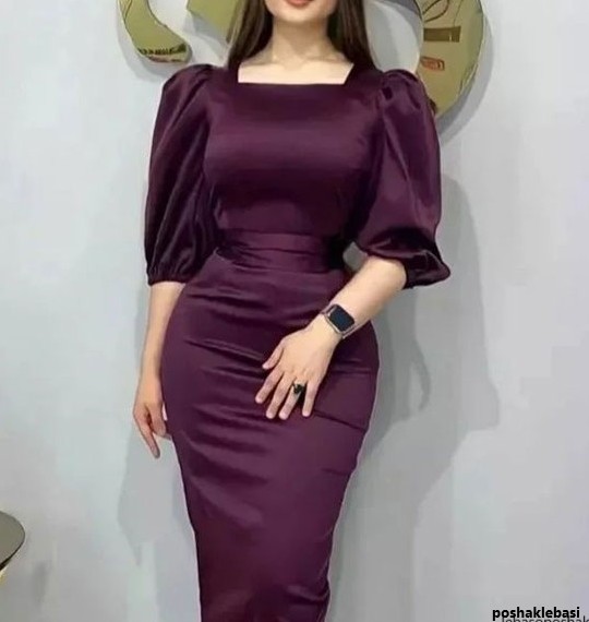 مدل لباس زنانه بلند ساتن