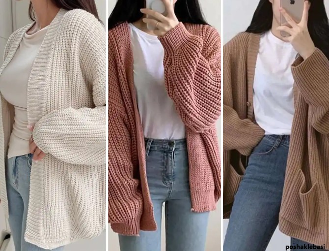 مدل ژاکت جلو بسته زنانه بافتنی