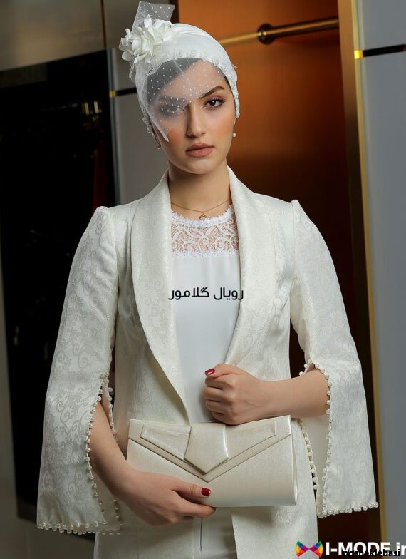مدل لباس بلند با پارچه ژاکارد