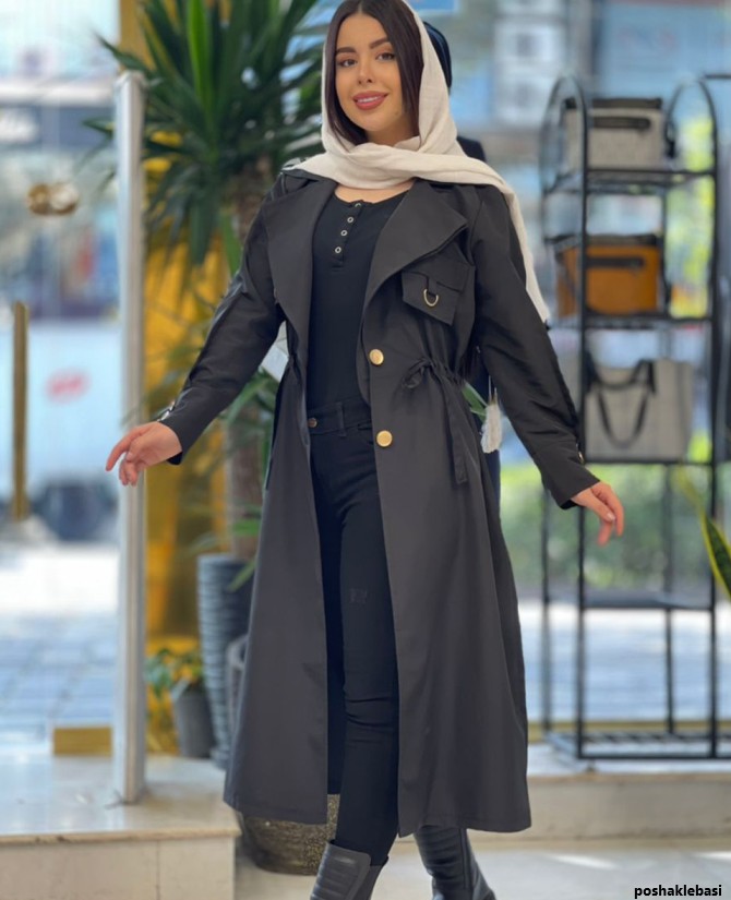 مدل پالتو بارانی بلند زنانه