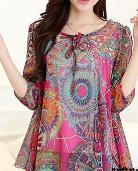 مدل تونیک زنانه کرپ گلدار مدل تونیک زنانه کرپ گلدار