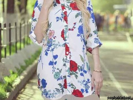 مدل تونیک زنانه کرپ گلدار مدل تونیک زنانه کرپ گلدار