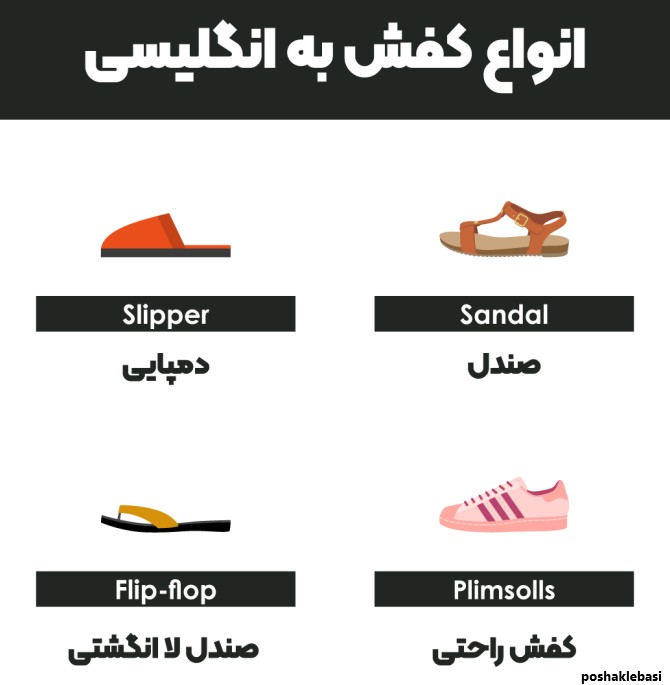مدل کفش مردانه به انگلیسی