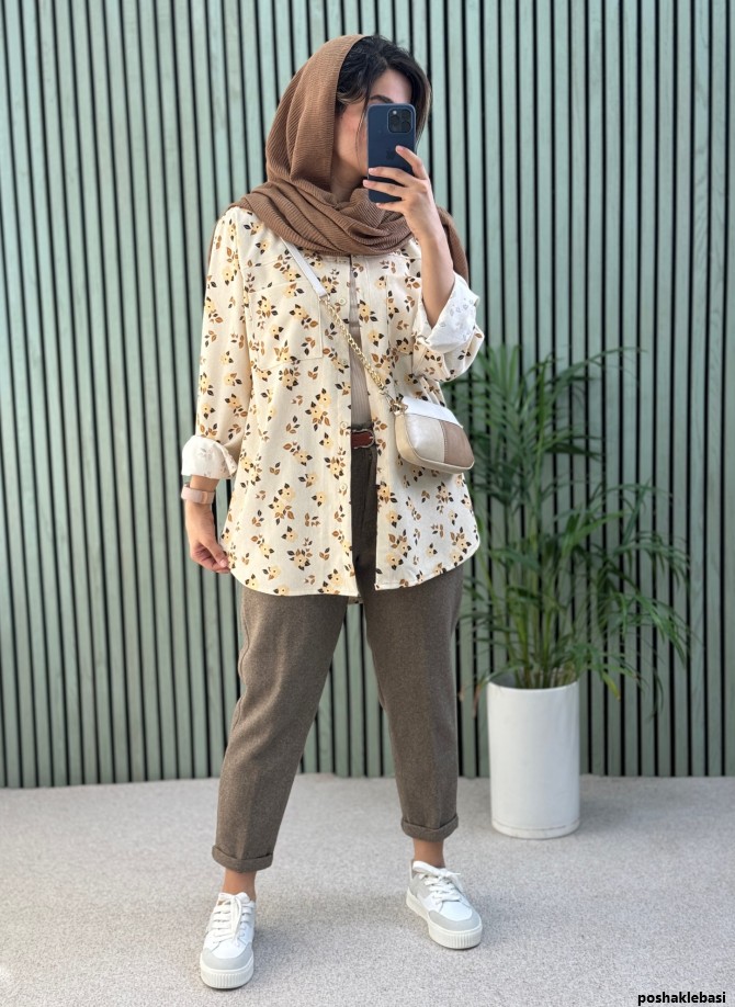 مدل مانتو پاییزه کبریتی طرح دار
