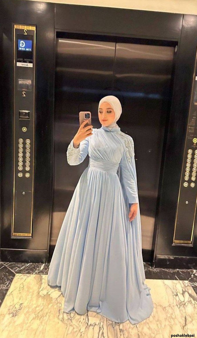 مدل لباس نامزدی آبی فیروزه ای
