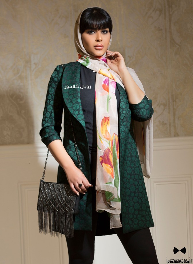 مدل مانتو زنانه رنگ یشمی