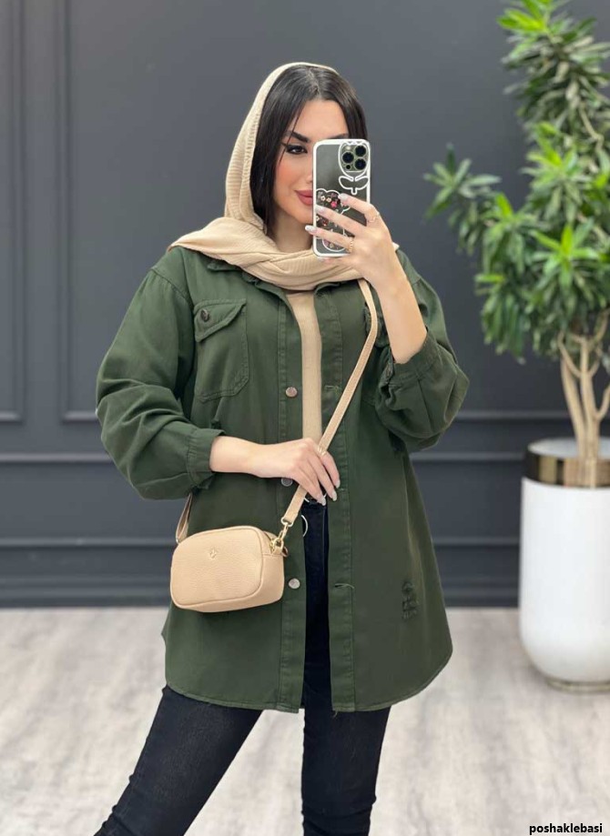 مدل مانتو زنانه رنگ یشمی