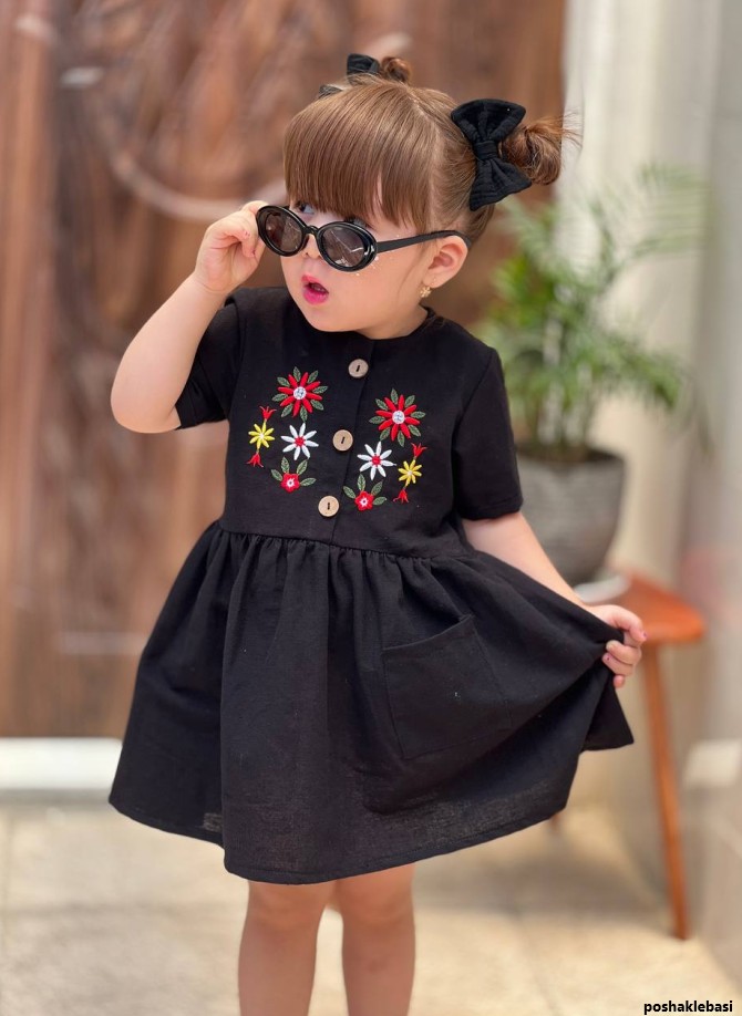 مدل پیراهن مشکی نوزادی