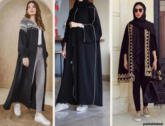 مدل مانتو دخترانه مشکی بلند