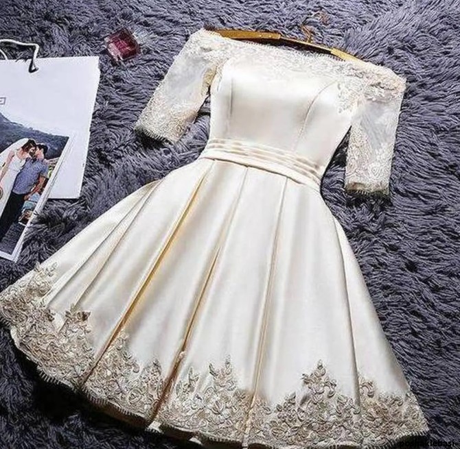 مدل لباس دخترانه ساتن و گیپور
