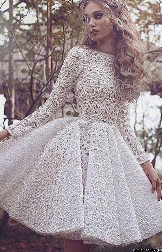 مدل لباس دخترانه ساتن و گیپور