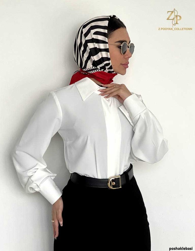 مدل بلوز دخترانه با یقه مردانه