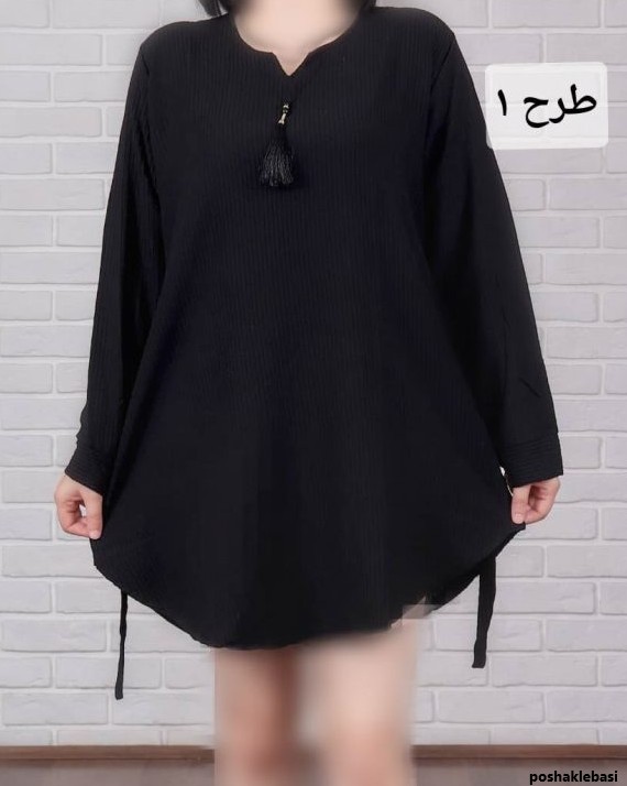 مدل لباس تونیک مشکی دخترانه
