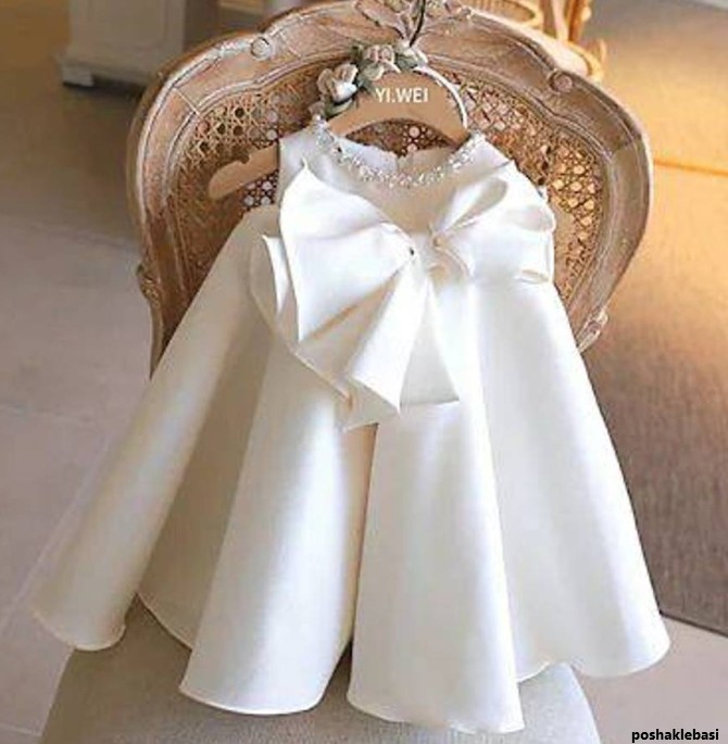 مدل لباس سفید دخترانه بچه گانه