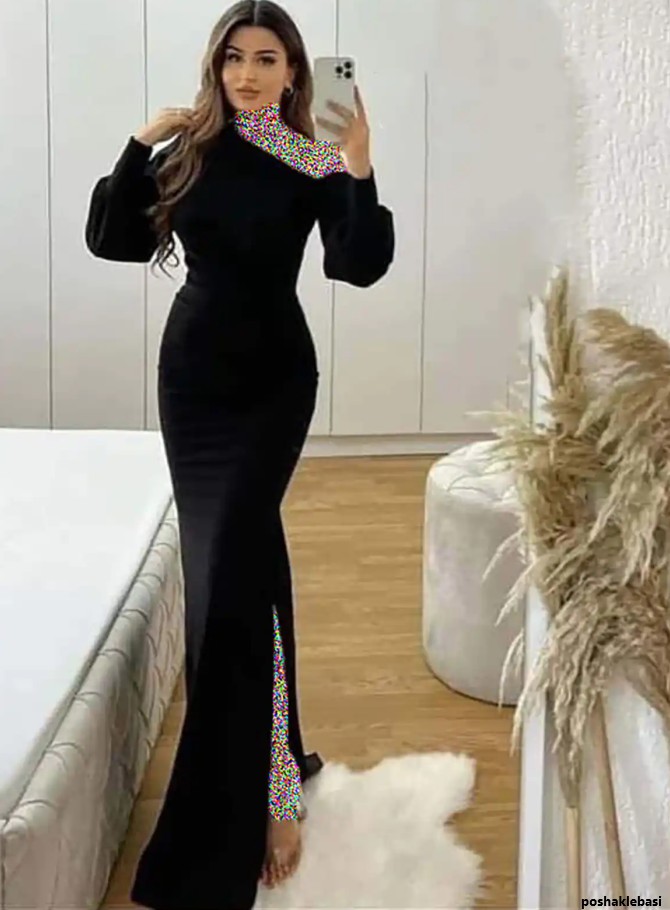 مدل لباس مجلسی بلند دخترانه چاکدار