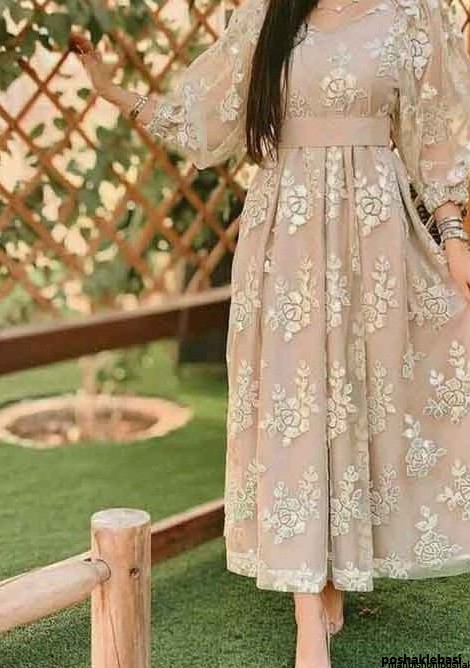 مدل لباس حریر گلدار خانگی