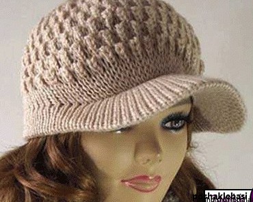 مدل کلاه بافتنی لبه دار زنانه