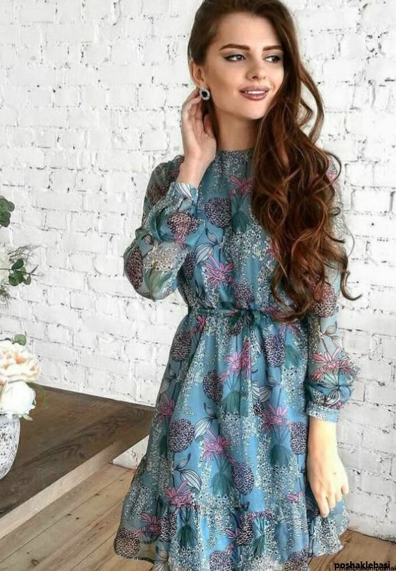 مدل لباس حریر گلدار خانگی
