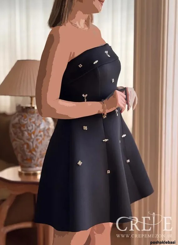 مدل لباس کوتاه دکلته دخترانه