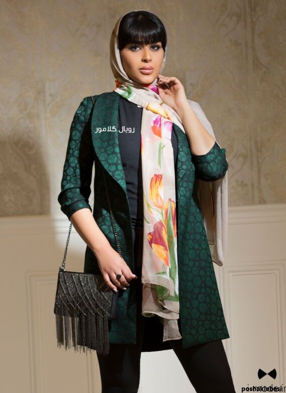 مدل مانتو زنانه رنگ یشمی