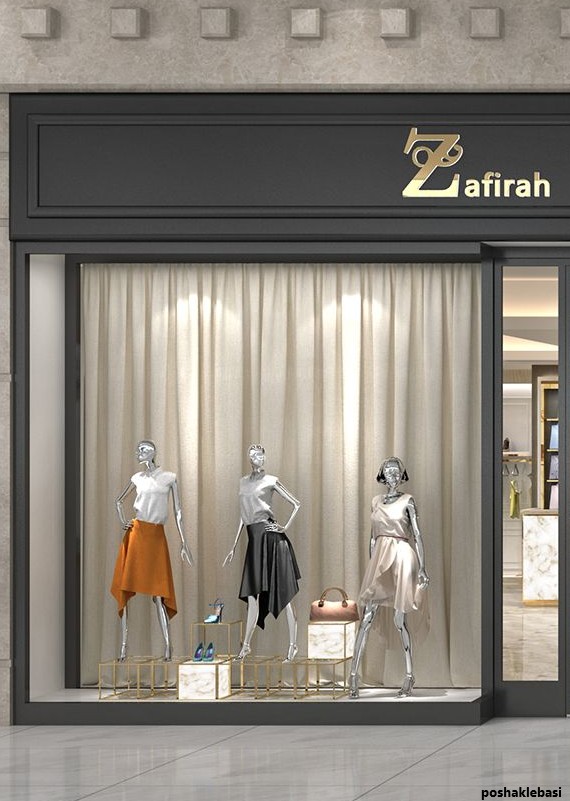مدل ویترین مغازه لباس فروشی