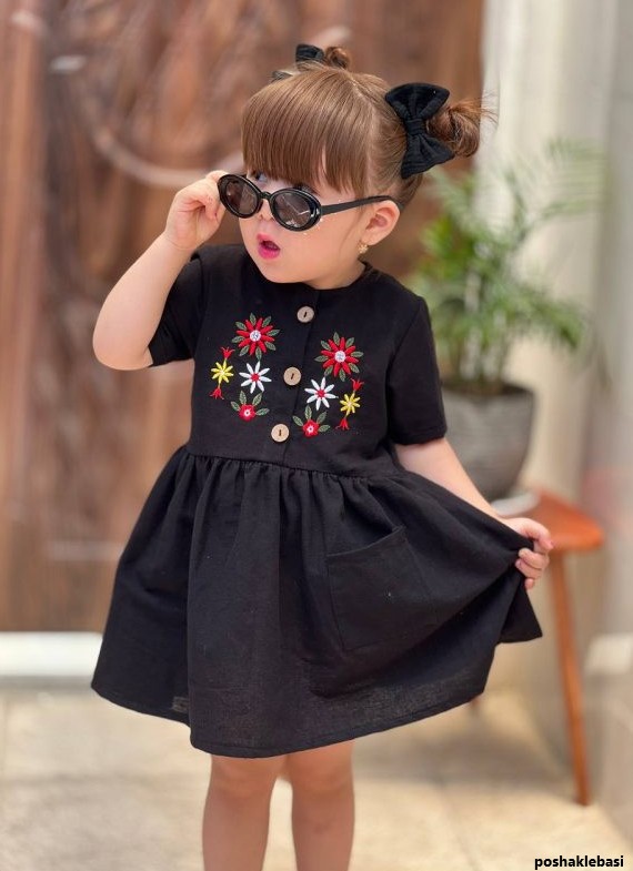 مدل پیراهن مشکی نوزادی