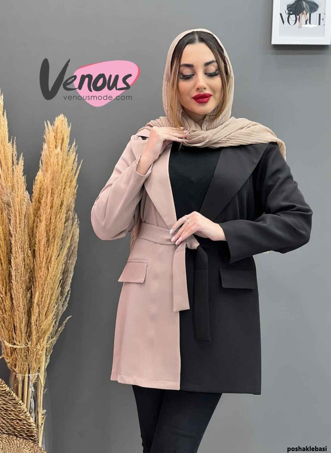 مدل مانتو بچه گانه دو رنگ جدید