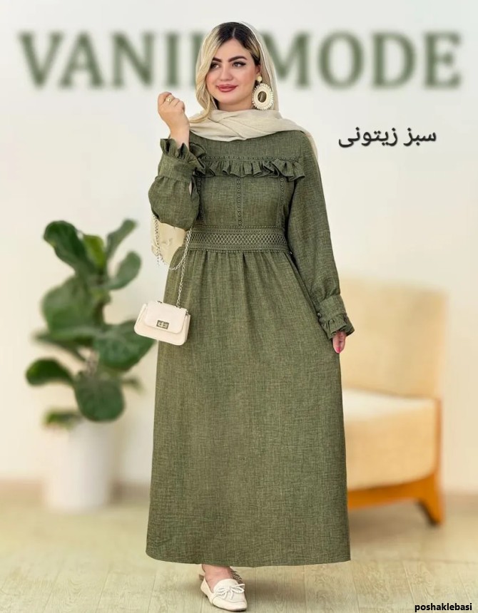 مدل لباس مجلسی گیپور یقه گرد
