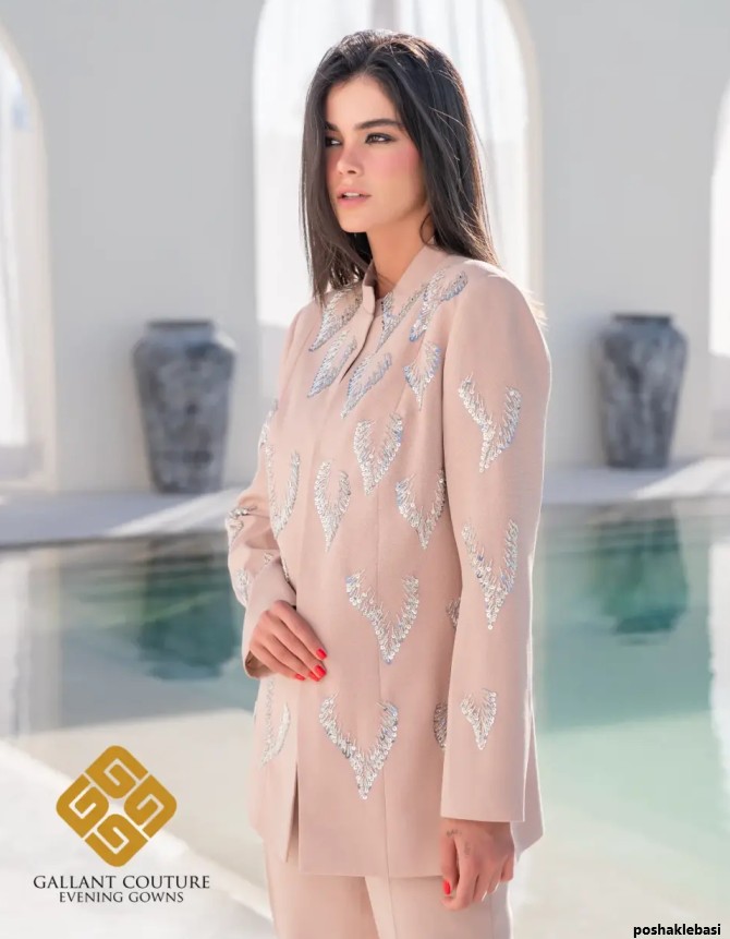 مدل کت و شلوار گلبهی زنانه