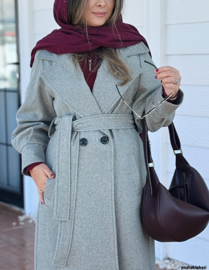مدل پالتو زنانه خاکستری