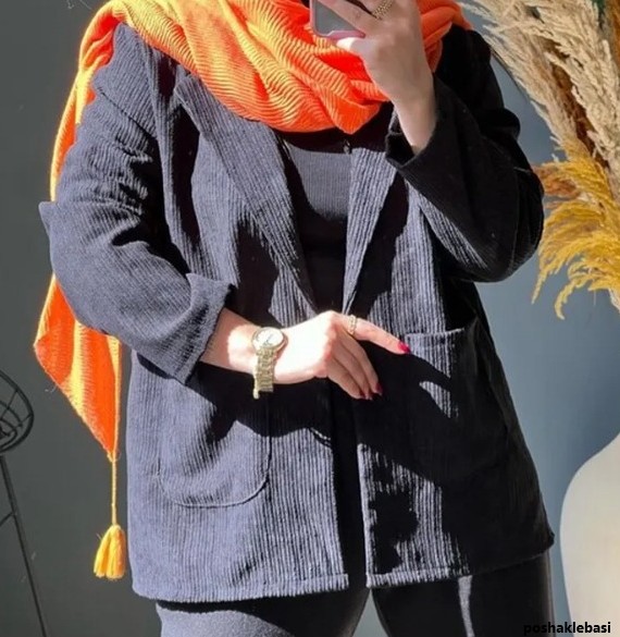 مدل کت دخترانه با پارچه مخمل کبریتی