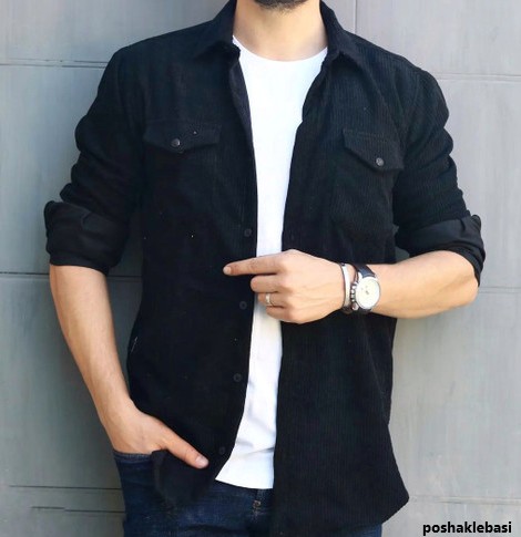 مدل پیراهن مردانه با پارچه کبریتی مدل پیراهن مردانه با پارچه کبریتی