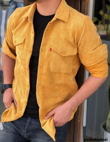مدل پیراهن مردانه با پارچه کبریتی مدل پیراهن مردانه با پارچه کبریتی