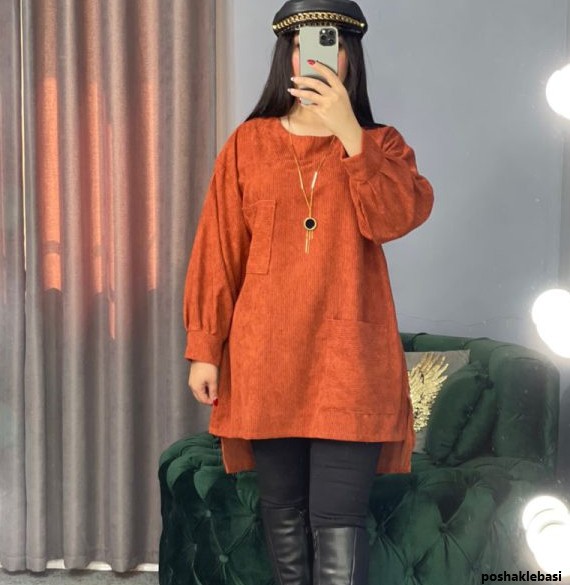 مدل مانتو دخترانه پارچه مخمل کبریتی