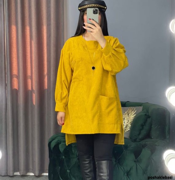 مدل مانتو دخترانه پارچه مخمل کبریتی
