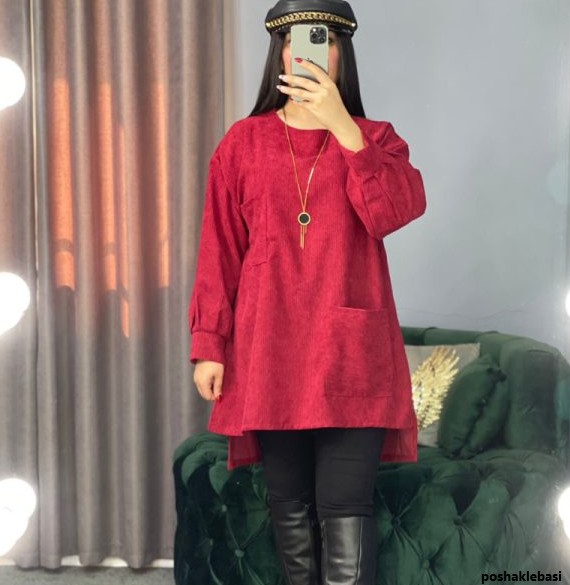 مدل مانتو دخترانه پارچه مخمل کبریتی