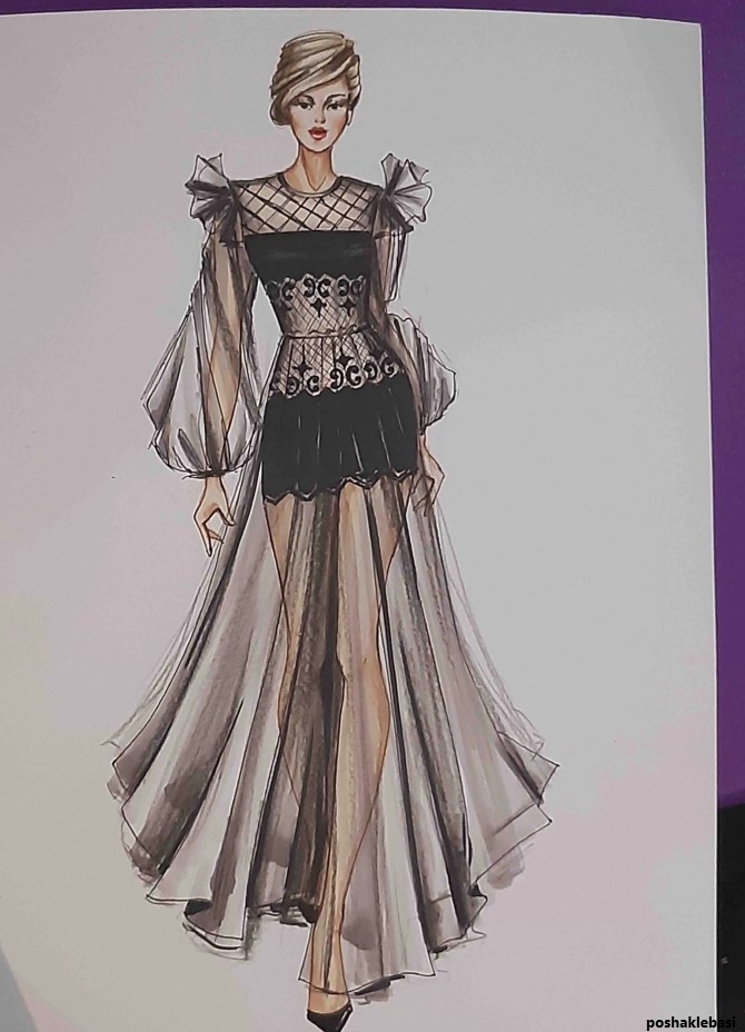 مدل لباس طراحی با مداد مدل لباس طراحی با مداد