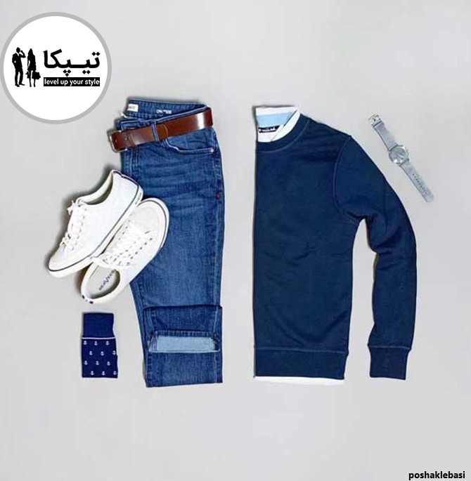 مدل شلوار جین با کفش مردانه