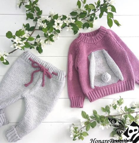 مدل بافت ژاکت و شلوار پسرانه