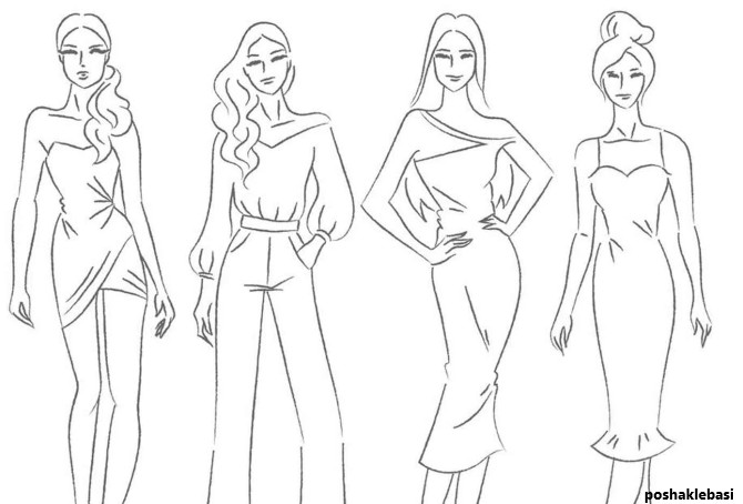 مدل لباس طراحی با مداد مدل لباس طراحی با مداد